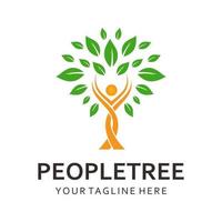 logotipo da árvore de pessoas vetor