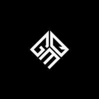 design de logotipo de carta gmq em fundo preto. conceito de logotipo de carta de iniciais criativas gmq. design de letra gmq. vetor