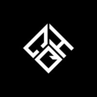design de logotipo de carta cqh em fundo preto. conceito de logotipo de letra de iniciais criativas cqh. design de letra cqh. vetor