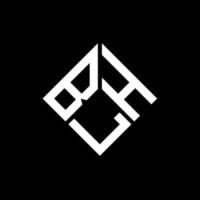 design de logotipo de letra bl em fundo preto. conceito de logotipo de letra de iniciais criativas bl. design de letra bh. vetor