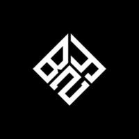design de logotipo de carta bzy em fundo preto. conceito de logotipo de letra de iniciais criativas bzy. design de letra bzy. vetor