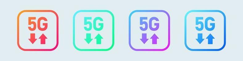 conceito de logotipo de ícone de tecnologia de rede 5g. símbolo de internet sem fio de quinta geração. vetor