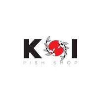 modelo de logotipo de peixe koi - elementos de design abstrato para decoração em estilo minimalista moderno para postagens de mídia social, histórias, para joias de artesão vetor