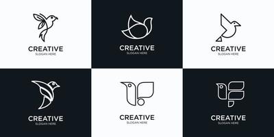 coleção de modelo de logotipo de pássaro abstrato vetor