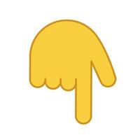 índice de backhand apontando para baixo o ícone de cor. volte o ponteiro do dedo. emoji de gesto de mão. ilustração vetorial isolada vetor