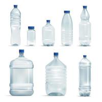 coleção de garrafas de plástico realista vetor