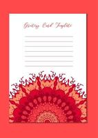 mandala oriental template card vetor