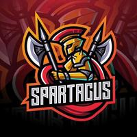design de logotipo de mascote esport spartacus vetor