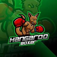 design de logotipo de mascote kangoroo boxing esport vetor