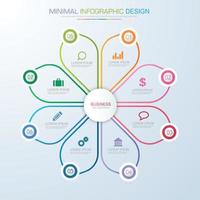 modelo de infográfico de negócios com ícone, ilustração de design vetorial vetor