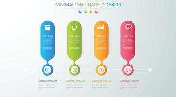 modelo de infográfico de negócios com ícone, ilustração de design vetorial vetor