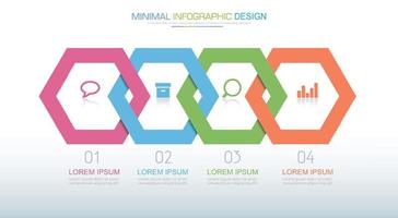 modelo de infográfico de negócios com ícone, ilustração de design vetorial vetor