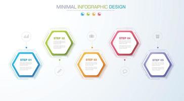 modelo de infográfico de negócios com ícone, ilustração de design vetorial vetor