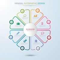 modelo de infográfico de negócios com ícone, ilustração de design vetorial vetor