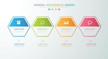 modelo de infográfico de negócios com ícone, ilustração de design vetorial vetor