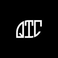 design de logotipo de carta qtc em background.qtc criativo logotipo de carta de iniciais criativas concept.qtc design de carta de vetor. vetor