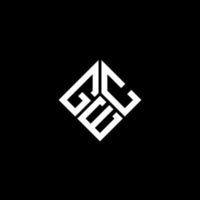 design de logotipo de carta gec em fundo preto. conceito de logotipo de letra de iniciais criativas gec. design de letra gec. vetor