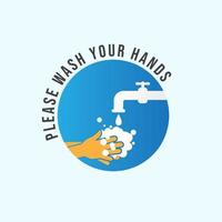 ilustração em vetor de lavar as mãos. prevenção contra coronavírus. cuidados pessoais diários. assessoria para o público relacionado a 2019-ncov.