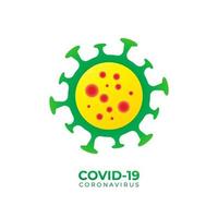 ilustração vetorial de coronavírus covid-19. modelo de projeto. verde, amarelo, vermelho, colorido vetor