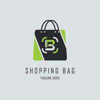 modelo de design de logotipo de letra b de sacola de compras para marca ou empresa e outros vetor