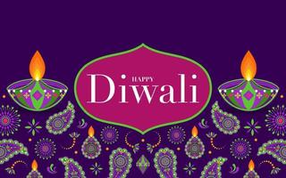 feliz diwali, deepavali ou dipavali o festival vetor