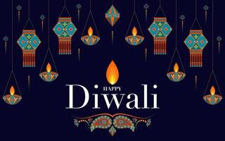 feliz diwali, deepavali ou dipavali o festival vetor