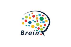 vetor de ícone do logotipo do cérebro isolado