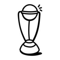 um ícone linear doodle de um troféu de beisebol vetor