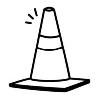 ícone de doodle moderno de cone de estrada vetor