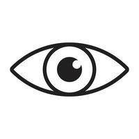 ícone de linha de olho de vetor preto eps10 em estilo moderno plano simples isolado no fundo branco
