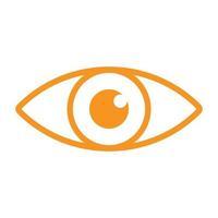 ícone de linha de olho de vetor laranja eps10 em estilo simples e moderno isolado no fundo branco