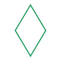 ícone de linha de losango de vetor verde eps10 em estilo simples e moderno isolado no fundo branco
