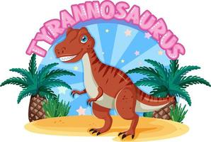 pequeno personagem de desenho animado de dinossauro tiranossauro fofo vetor