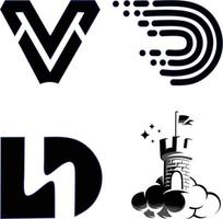ilustração vetorial de logotipos ou símbolos com várias formas abstratas com cor preta e fundo branco o torna um logotipo mais perfeito, muito adequado para logotipos de produtos vetor