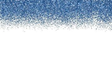 confete em tons de borda azul clássica sobre fundo branco. pontos de brilhos caindo. fundo de vetor de poeira brilhante. a cor do ano 2020. tons de efeito de textura de brilho azul. modelo fácil de editar