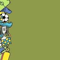 ícones de futebol de vetor colorido com lugar para texto. quadro de vetor doodle com ícones de futebol
