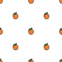 padrão sem emenda com ícones laranja. fundo laranja colorido. doodle ilustração vetorial com frutas vetor