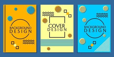 conjunto de capas com fundos estilo memphis e elementos geométricos abstratos. usado para designs de apresentação, capas, banners vetor