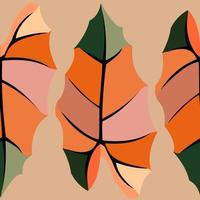 padrão perfeito com elementos de folhas coloridas vetor