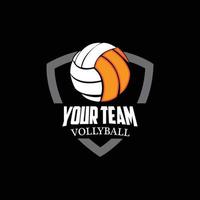 vetor de ícone de logotipo de esportes de vôlei, conceito de jogos retrô