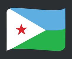 djibuti bandeira nacional áfrica emblema fita ícone ilustração vetorial elemento de design abstrato vetor