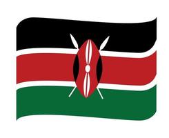 bandeira do quênia emblema da áfrica nacional fita ícone ilustração vetorial elemento de design abstrato vetor