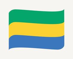 gabão bandeira nacional áfrica emblema fita ícone ilustração vetorial elemento de design abstrato vetor