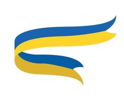 ucrânia bandeira fita emblema nacional europa símbolo abstrato ilustração vetorial design vetor