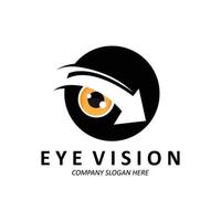 design de logotipo de olhos, visão do mundo, ilustração vetorial de órgãos vetor