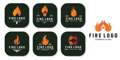 logotipo de vetor de ícone de fogo simples e legal