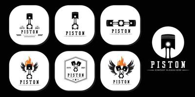 vetor de logotipo de pistão, design de ilustração de oficina de veículos, carro ou motocicleta