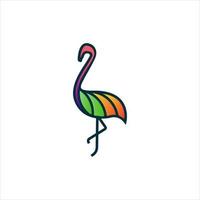 design de ilustração de logotipo de flamingo colorido moderno vetor