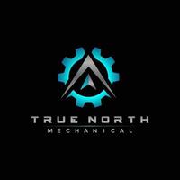 vetor de logotipo mecânico do norte verdadeiro para empresa
