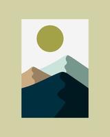 3 belas ilustrações de montanhas para design de camisetas, design de copos, papel de parede e outros. vetor